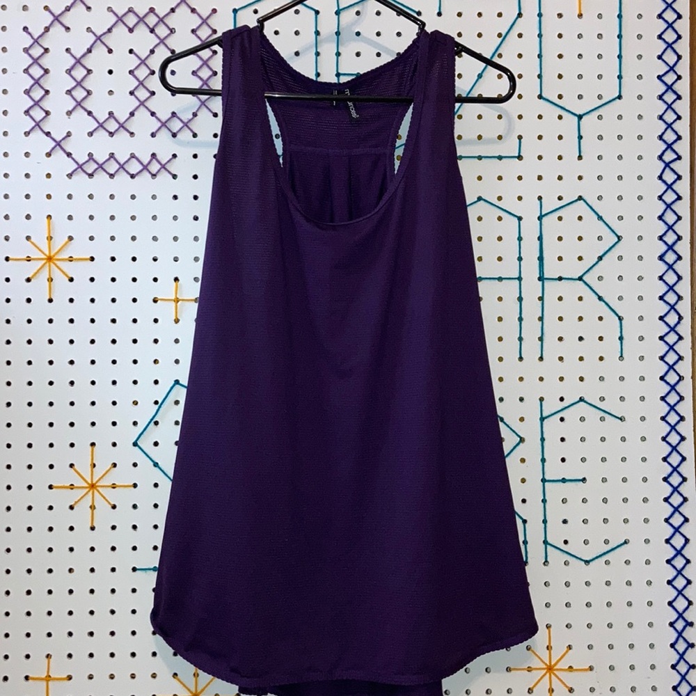 MAURICES purple racer back active tank, sz 1X
